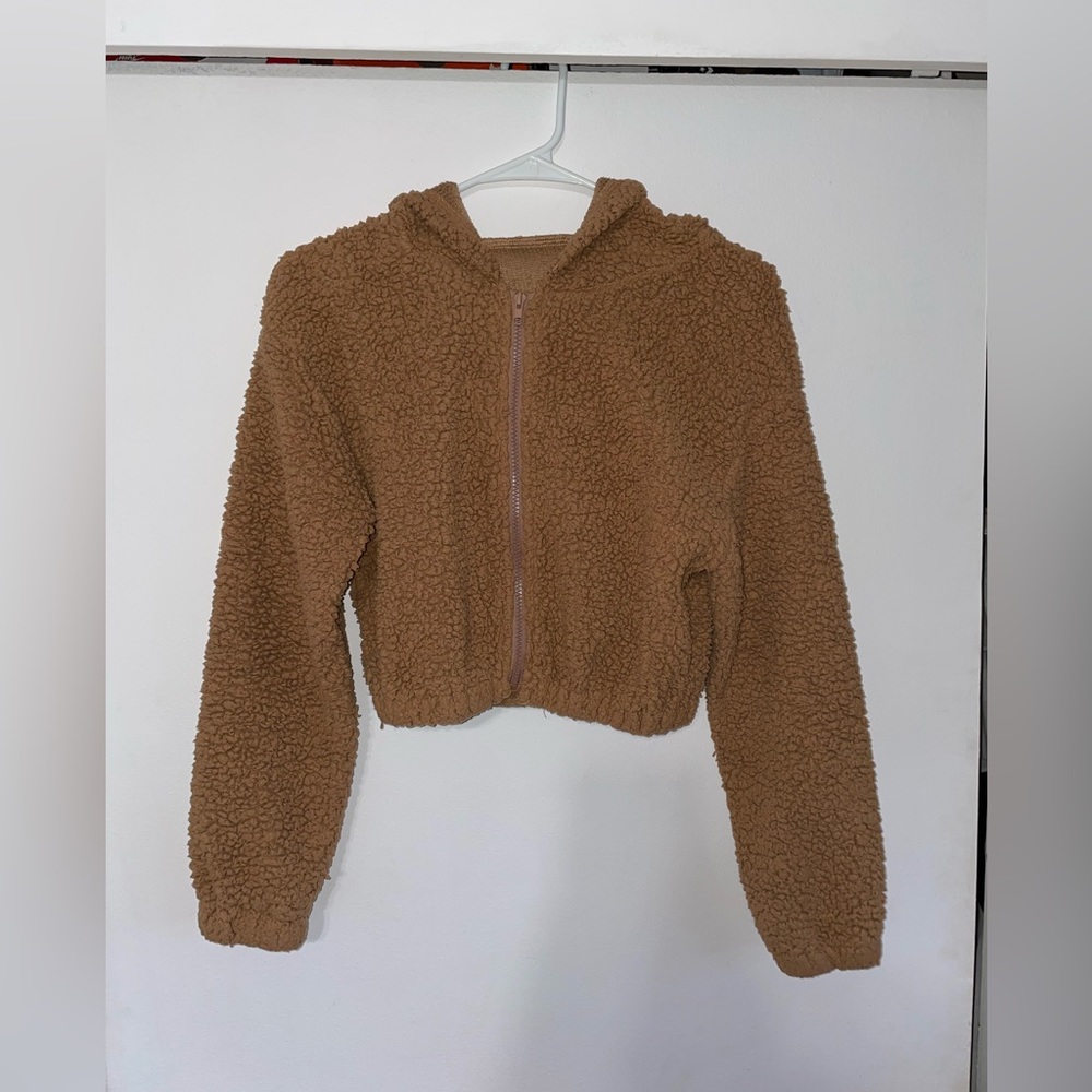 cropped sherpa jacket